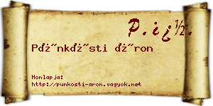 Pünkösti Áron névjegykártya